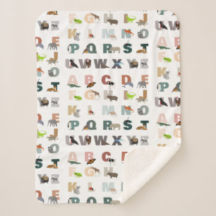 Schattige alfabet ABC Dieren Sherpa Deken