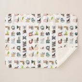Schattige alfabet ABC Dieren Sherpa Deken (Voorkant (horizontaal))