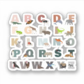Schattige alfabet ABC Dieren Sticker (Voorkant)