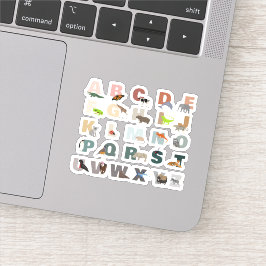 Schattige alfabet ABC Dieren Sticker