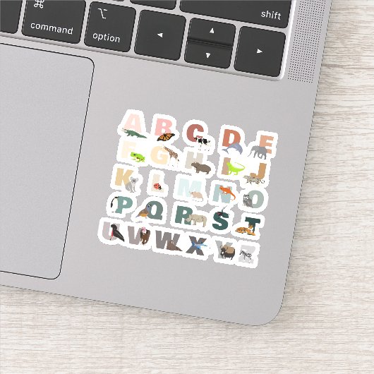 Schattige alfabet ABC Dieren Sticker (Detail)