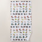 Schattige alfabet ABC Dieren Strandlaken (Voorkant)