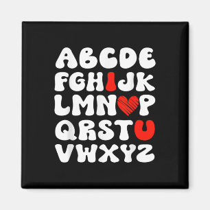 Schattige alfabet ABC I Love You Valentijnsdag Hea Magneet