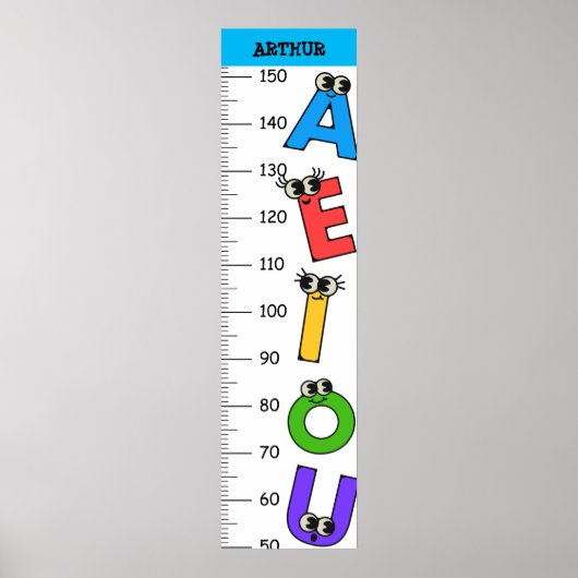 Schattige alfabet groeidiagram poster (Voorkant)