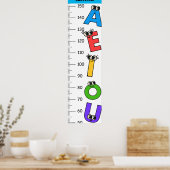 Schattige alfabet groeidiagram poster (Keuken)