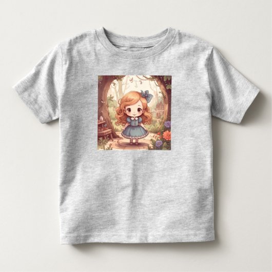 Schattige Alice in Wonderland Fantasievolle Bos Ku Kinder Shirts (Voorkant)