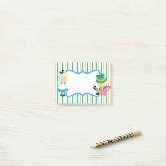 Schattige Alice in Wonderland-kinderen Post-it® Notes (Op bureau)