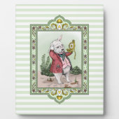 Schattige Alice in Wonderland Laat Witte Konijn Ku Fotoplaat (Voorkant)