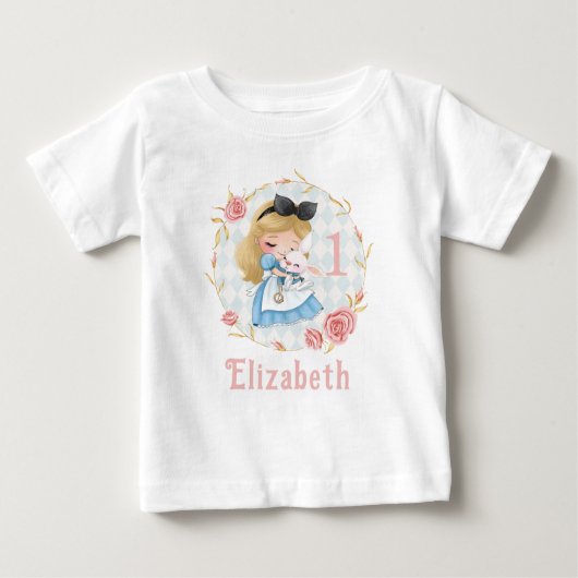 Schattige Alice in Wonderland Meisje Baby T-Shirt (Voorkant)