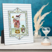 Schattige Alice in Wonderland Witte Konijn Paaskun Fotoplaat (Zijkant)