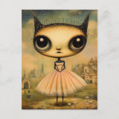 Schattige alien in een roze jurk briefkaart (Voorkant)