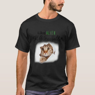 Schattige Alien Kat Kitten Stof Liefde Katten Kat T-shirt