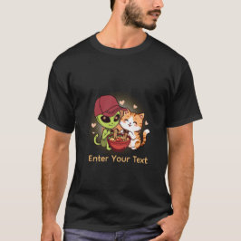 Schattige Alien Kat Ramen Kawaii Kunst T-shirt