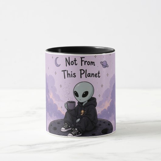 Schattige Alien Mok – Aardig Ruimteschepsel Design (Midden)