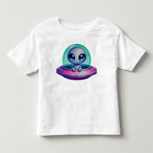 Schattige Alien Ruimteschip Kinder Meisje Shirts (Voorkant)