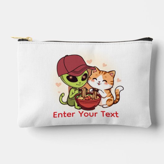 Schattige Alienkat Ramen Kawaii Kunst Etui (Voorkant)