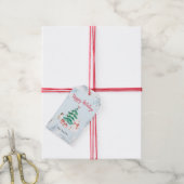 Schattige All-white Christmas Cadeaulabel (Met Touw)