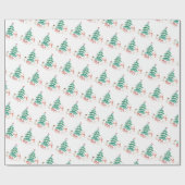 Schattige All-white Christmas Cadeaupapier (Vlak)