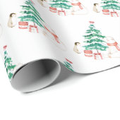 Schattige All-white Christmas Cadeaupapier (Rol Hoek)