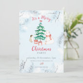 Schattige All-white Christmas Kaart (Staand voorkant)