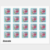 Schattige alle behoefte liefde cupcakes woord kuns vierkante sticker (Vel)