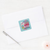 Schattige alle behoefte liefde cupcakes woord kuns vierkante sticker (Envelop)