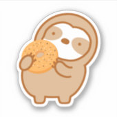 Schattige Alles Bagel Sloth Sticker (Voorkant)