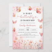 Schattige alles in één QR Code Girl Butterfly Baby Kaart (Voorkant)