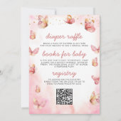 Schattige alles in één QR Code Girl Butterfly Baby Kaart (Achterkant)