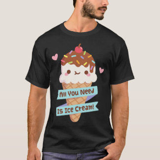 Schattige Alles wat je nodig hebt is Ice Cream Quo T-shirt