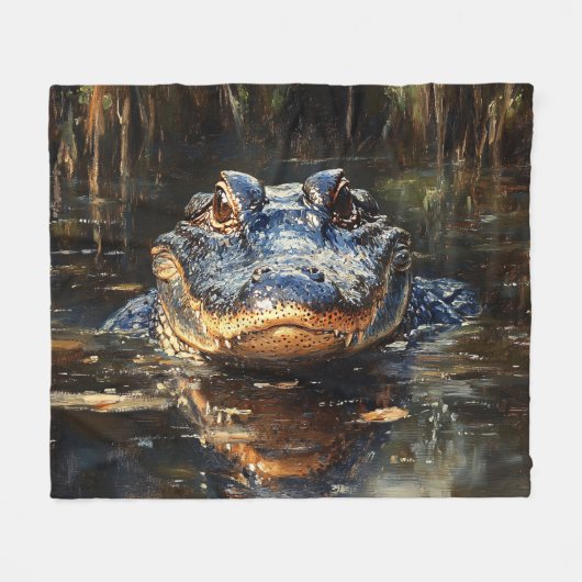 Schattige alligator in de Florida Everglades-schil Fleece Deken (Voorkant (Horizontaal))