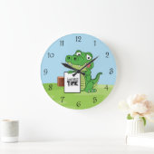 Schattige alligator "Leertijd" met hart kinderen Grote Klok (Huis)