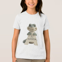 Schattige Alligator Letter A Kinder T-Shirt | Dier