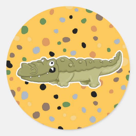 schattige alligator ronde sticker (Voorkant)