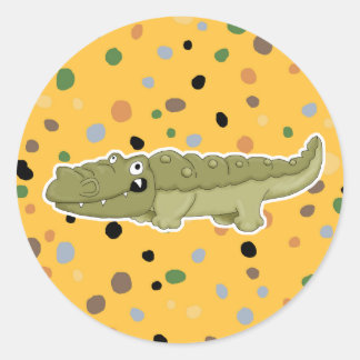 schattige alligator ronde sticker