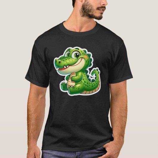 Schattige alligatorontwerp t-shirt (Voorkant)