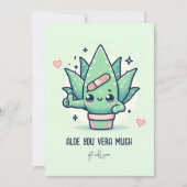 Schattige "Aloe you vera much" Word snel goed grap Kaart (Voorkant)