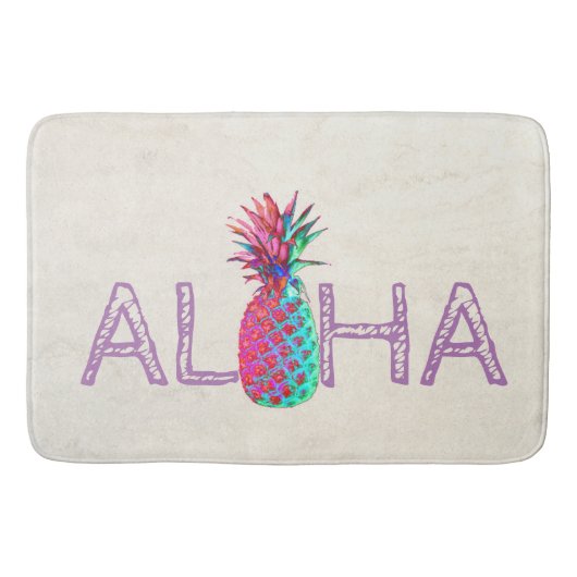Schattige Aloha Hawaiaanse Ananas Badmat (Voorkant)