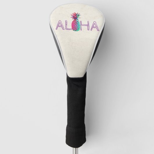 Schattige Aloha Hawaiaanse Ananas Golfheadcover (Voorkant)
