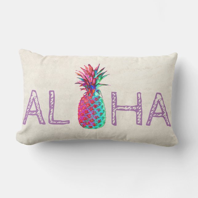 Schattige Aloha Hawaiaanse Ananas Kussen (Voorkant)