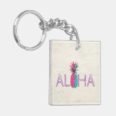 Schattige Aloha Hawaiaanse Ananas Sleutelhanger (Voorkant Links)