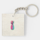 Schattige Aloha Hawaiaanse Ananas Sleutelhanger (Achterkant)