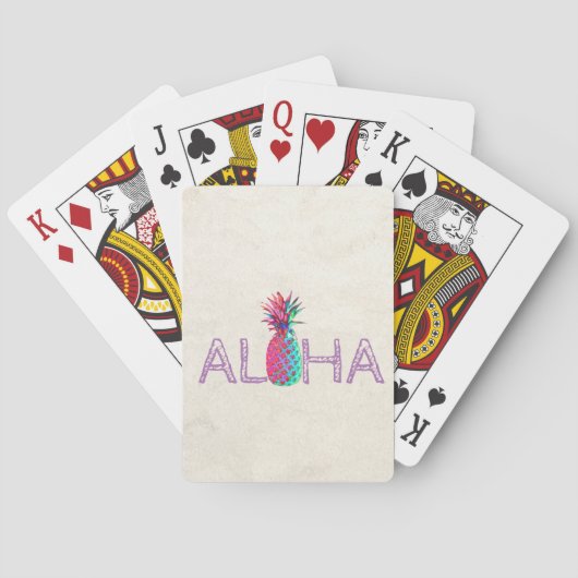 Schattige Aloha Hawaiaanse Ananas Speelkaarten (Achterkant)