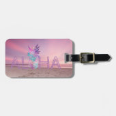 Schattige Aloha Hawaïaanse ananas, strand zonsonde Bagagelabel (Voorkant horizontaal)