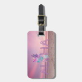 Schattige Aloha Hawaïaanse ananas, strand zonsonde Bagagelabel (Voorkant verticaal)