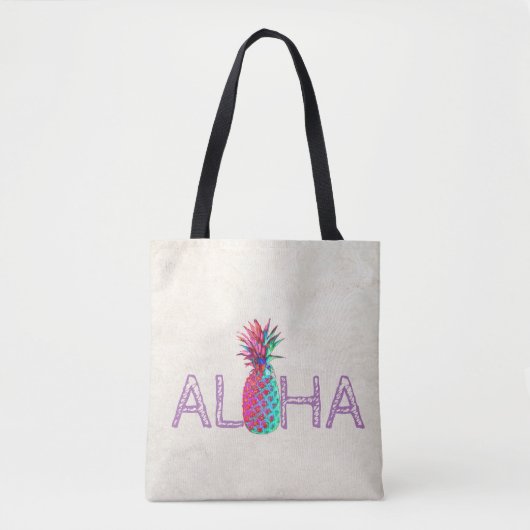 Schattige Aloha Hawaiaanse Ananas Tote Bag (Voorkant)