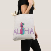 Schattige Aloha Hawaiaanse Ananas Tote Bag (Dichtbij)