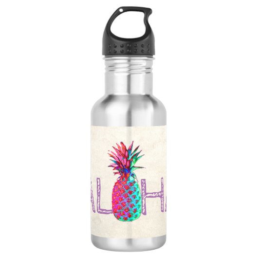 Schattige Aloha Hawaiaanse Ananas Waterfles (Voorkant)