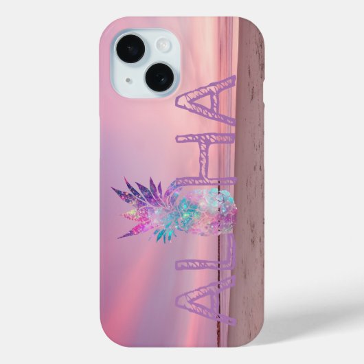 Schattige Aloha Hawaiaanse Ananas,Zonsondergang aa Case-Mate iPhone Case (Achterkant)
