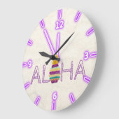 Schattige Aloha Hawaiian Glitter Pineappel Grote Klok (Hoek)